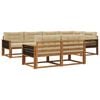 vidaXL Conjunto de sof&aacute;s de exterior 8 uds. Natural y Beige