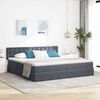 vidaXL Cama con almacenamiento y LED con LED Gris oscuro 200 x 200 cm