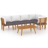 vidaXL Muebles de jard&iacute;n 6 piezas con cojines madera maciza de acacia