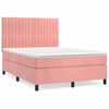 vidaXL Cama box spring con colch&oacute;n terciopelo rosa 140x200 cm