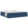 vidaXL Cama con almacenamiento y colch&oacute;n Azul 200 x 200 cm Poli&eacute;ster