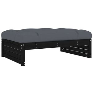 vidaXL Taburete de jard&iacute;n madera maciza de pino negro 120x80 cm