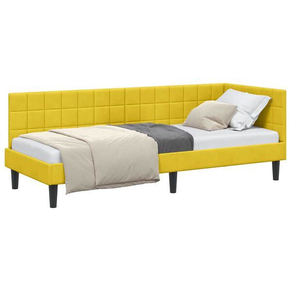 vidaXL Estructura de cama en esquina Amarillo 80 x 200 cm Terciopelo