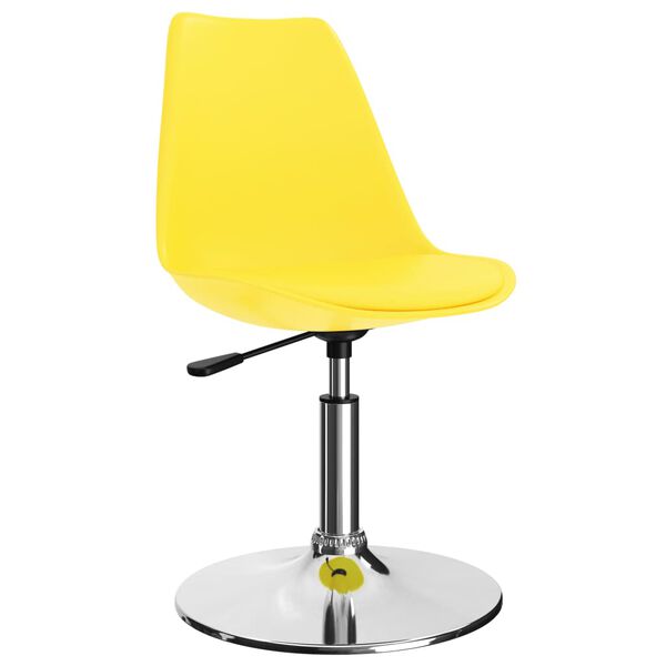 vidaXL Sillas de comedor giratorias 2 uds cuero sint&eacute;tico amarillo