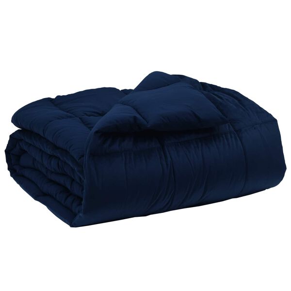 vidaXL Edred&oacute;n de Invierno Azul Oscuro 140 x 220 cm Microfibra