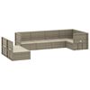 vidaXL Set de muebles de jard&iacute;n 7 pzas y cojines rat&aacute;n sint&eacute;tico gris