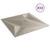 vidaXL Paneles de pared 12 uds XPS estrella Beton 50x50 cm 3 m²