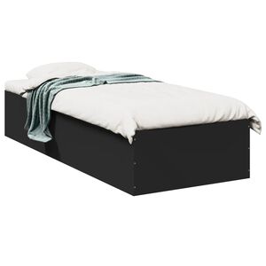 vidaXL Estructura de cama madera de ingenier&iacute;a negra 75x190 cm