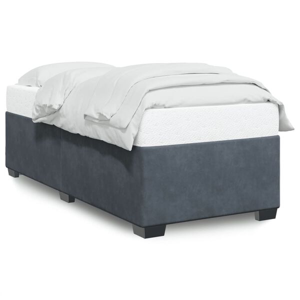 vidaXL Estructura de cama sin colch&oacute;n terciopelo gris oscuro 100x200cm
