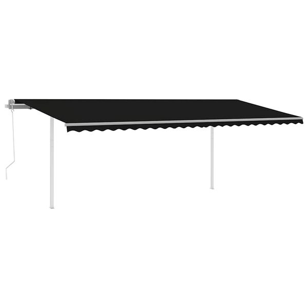 vidaXL Toldo retr&aacute;ctil autom&aacute;tico con postes gris antracita 6x3 m