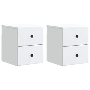 vidaXL Mesita de Noche de Pared con caj&oacute;n 2 pcs 34,5 x 33 x 40 cm
