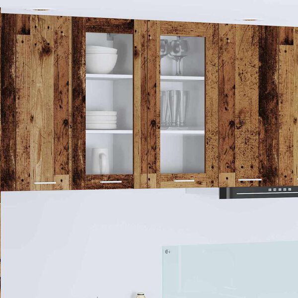 vidaXL Mueble colgante con almacenamiento Madera vieja 40 x 31 x 80 cm