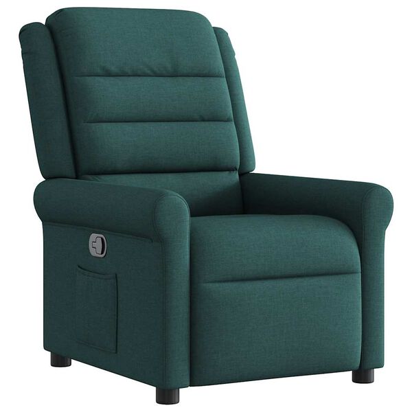 vidaXL Sill&oacute;n reclinable de tela verde oscuro