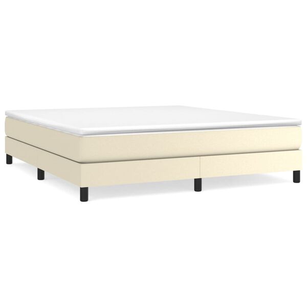vidaXL Cama box spring con colch&oacute;n cuero sint&eacute;tico crema 180x200 cm