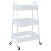 vidaXL Carrito de almacenaje 3 niveles acero blanco 42x41,5x77 cm