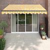 vidaXL Toldo retr&aacute;ctil aluminio y tela blanco y amarillo 3x2,5 m