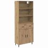 vidaXL Aparador alto 2 uds. Roble artisan 69,5 x 32,5 x 180 cm