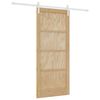 vidaXL Puerta Corredera Marr&oacute;n 86 x 198,5 cm Madera de pino macizo