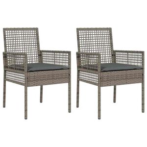 vidaXL Silla de Jard&iacute;n 2 pcs Gris 55 x 53 x 85 cm rat&aacute;n sint&eacute;tico