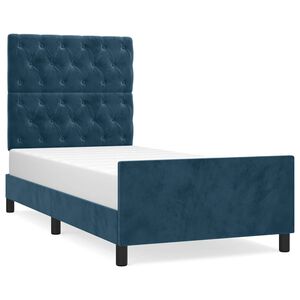 vidaXL Estructura de cama sin colch&oacute;n terciopelo azul oscuro 80x200 cm
