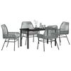 vidaXL Conjunto de Comedor de Jard&iacute;n 5 pcs Gris rat&aacute;n sint&eacute;tico