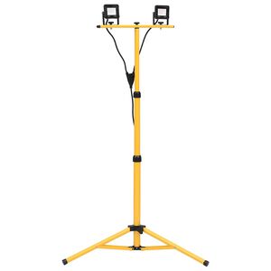 vidaXL Foco LED con trípode 2x10 W blanco cálido