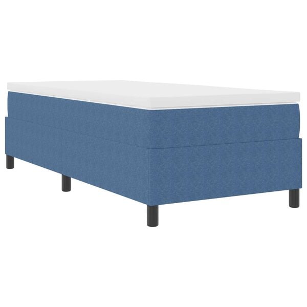 vidaXL Cama de plataforma Azul 90 x 200 cm Tela de Pana