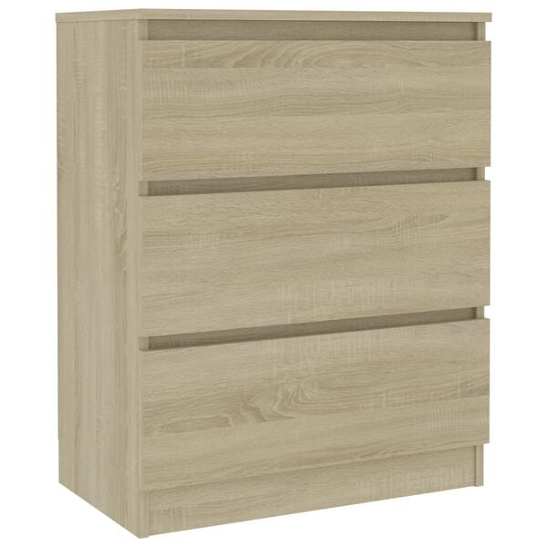 vidaXL Aparador de madera contrachapada color roble Sonoma 60x35x76 cm