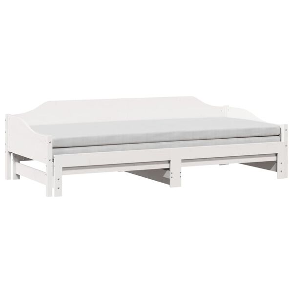 vidaXL Sof&aacute; cama nido sin colch&oacute;n madera maciza blanco 90x190 cm