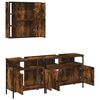 vidaXL Set de muebles ba&ntilde;o 3 pzas madera contrachapada roble ahumado