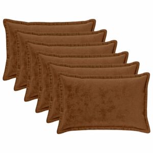 vidaXL Coj&iacute;n decorativo 6 uds. HOUTEN Marr&oacute;n Claro 30 x 50 cm Franela