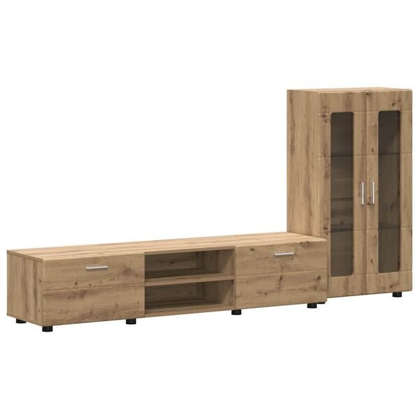 vidaXL Conjunto de mueble de TV con caj&oacute;n FLORIN Roble artesanal