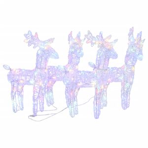 vidaXL Renos de Navidad 4 unidades 160 LED acrílico multicolor