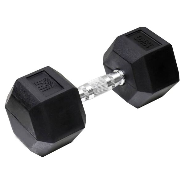 Orange Gym Mancuerna hexagonal 18 kg negro