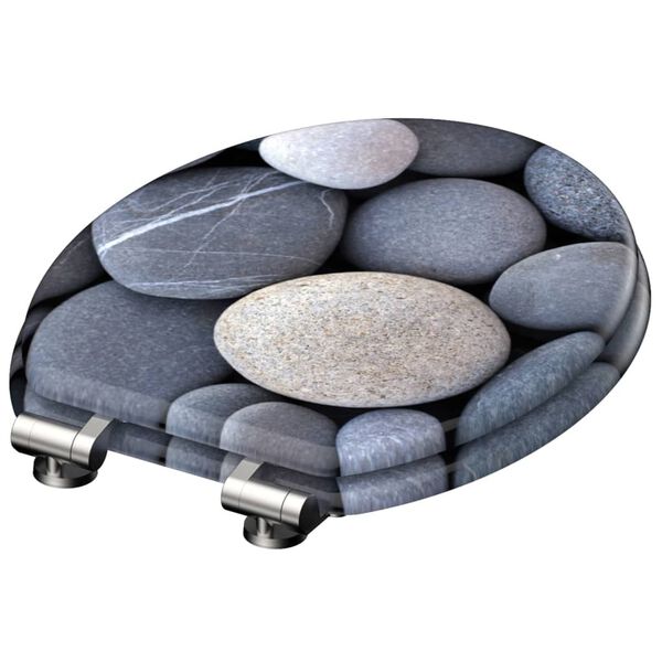 SCH&Uuml;TTE Asiento de inodoro con cierre suave GREY STONE