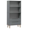 vidaXL Librer&iacute;a MOLDE madera maciza de pino gris 85x35x170,5 cm