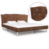 vidaXL Estructura de cama de piel de ante artificial marr&oacute;n 180x200 cm