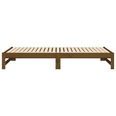 vidaXL Sofá cama extraíble madera maciza de pino marrón 2x(100x200) cm