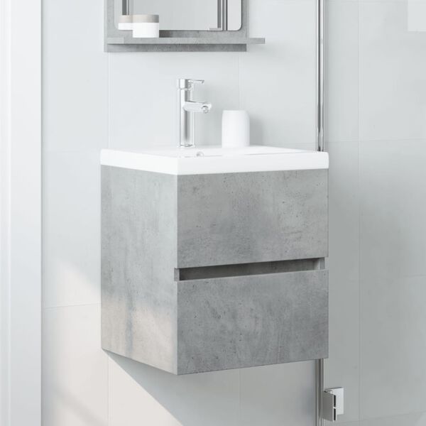 vidaXL Armario de lavabo madera ingenier&iacute;a gris hormig&oacute;n 41x38,5x45 cm