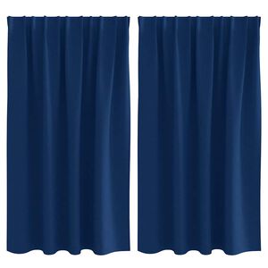 vidaXL Cortinas Opacas con Anillas 2 uds. Azul Oscuro 140 x 140 cm
