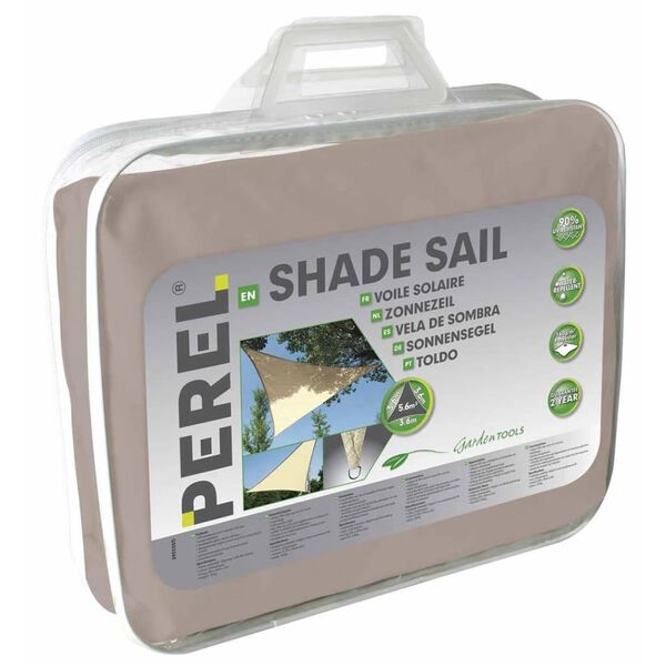 Perel Toldo de vela triangular 3,6 m gris topo GSS3360TA