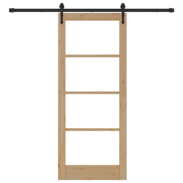 vidaXL Puerta Corredera Natural y negro 83 x 202 cm