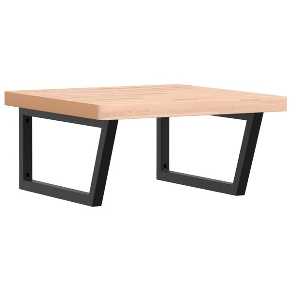 vidaXL Estante de lavabo de pared de acero y madera maciza de haya