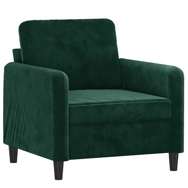 vidaXL Sill&oacute;n de terciopelo verde oscuro 60 cm