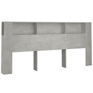 vidaXL Mueble cabecero gris hormig&oacute;n 120x18,5x102,5 cm