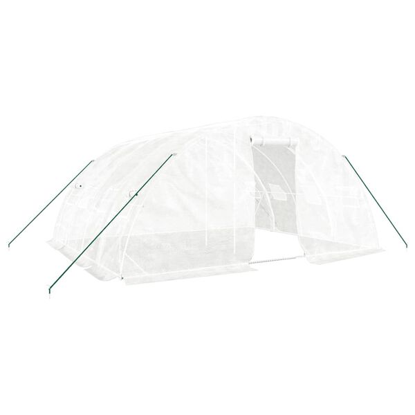 vidaXL Invernadero con estructura de acero blanco 20 m&sup2; 5x4x2,3 m