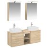 vidaXL Juego de muebles de ba&ntilde;o 5 uds. Roble Sonoma
