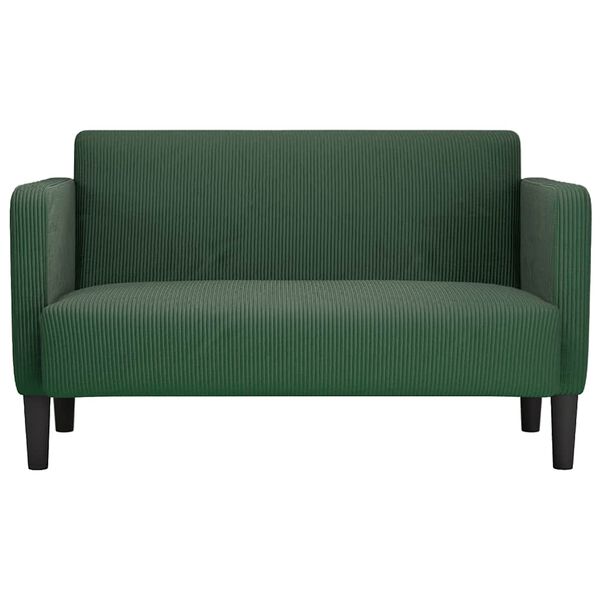 vidaXL Sof&aacute; Loveseat verde oscuro 109 cm tejido de pana