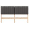 vidaXL Cabecero tapizado con cabecera Marr&oacute;n y gris oscuro 150 cm