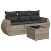 vidaXL Set de sof&aacute;s de jard&iacute;n 4 pzas y cojines rat&aacute;n sint&eacute;tico gris
